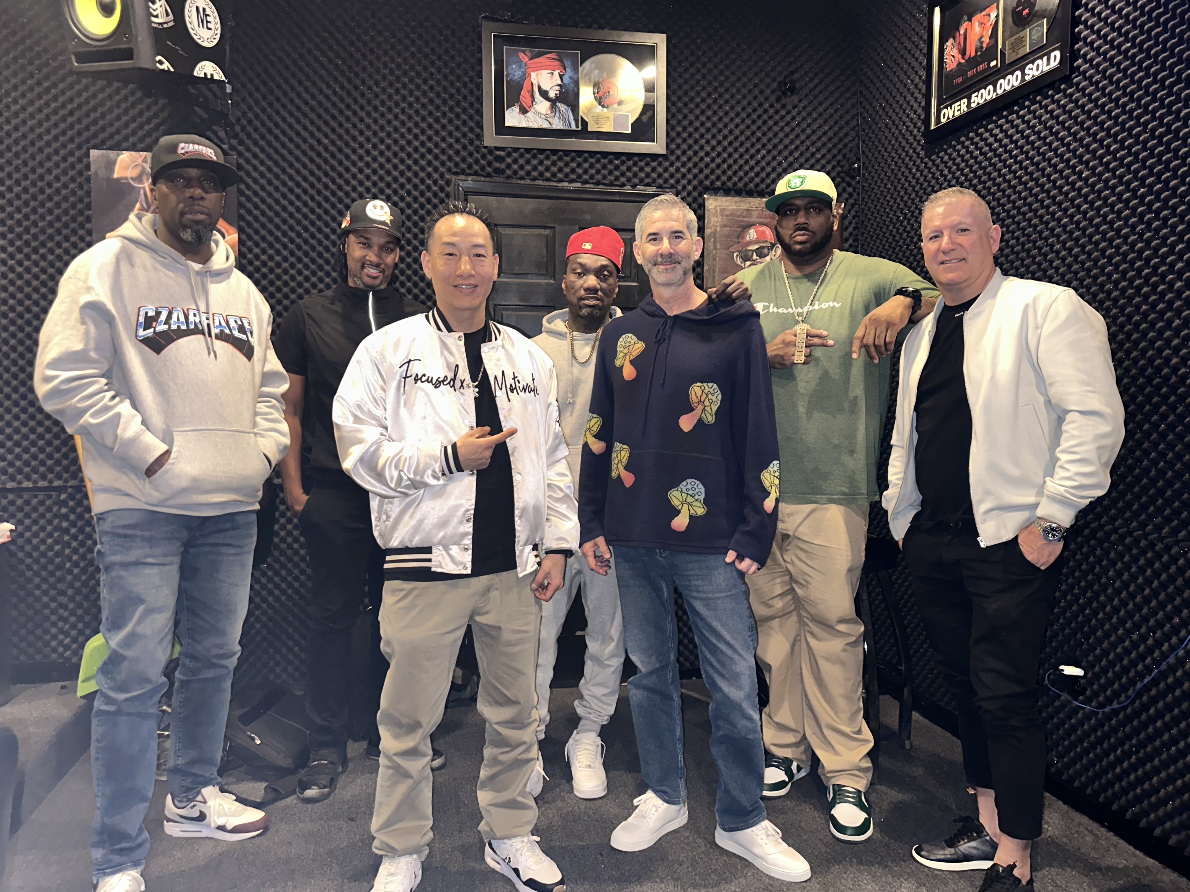 David Bigney attends private studio session with members from the Wu-Tang Clan.